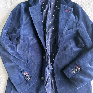 Boden Navy Velvet Blazer with Star Lining